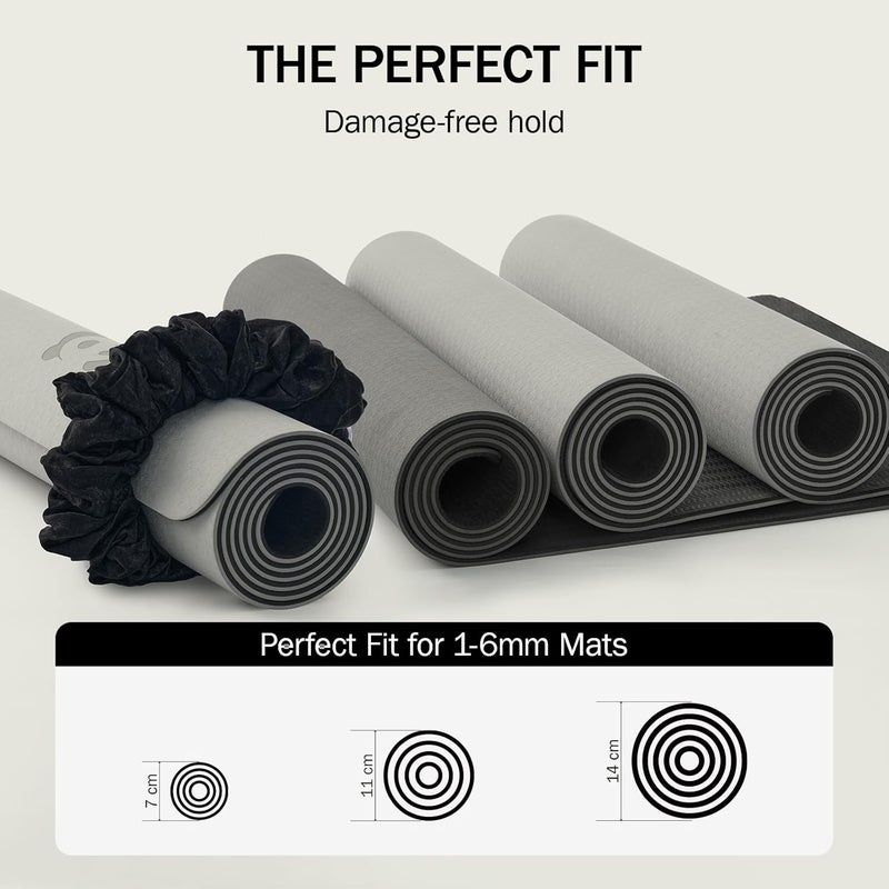 Slim Panda Yoga Mat Scrunchie, Durable Velvet Fabric Yoga Mat Carrying Strap Fits All Standard Yoga Mats - Image 3